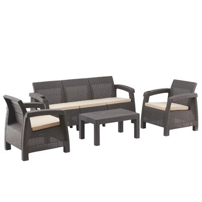 RATTAN OUTDOOR PATIO SET 5+1 (NC10)