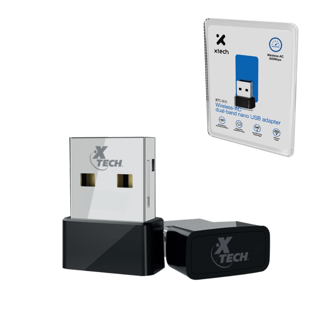 Xtech - Network adapter - USB 2.0 - Wless AC DBand 600Mbps XTC-600