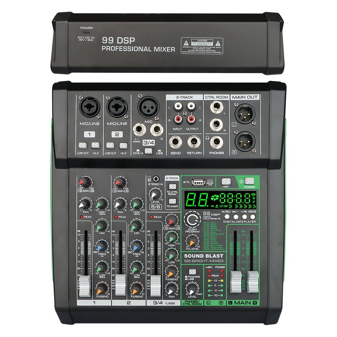 SB-BRIGHT-MIXER SOUND BLAST 6-CHANNEL 99 DSP DIGITAL MULTI EFFECTS