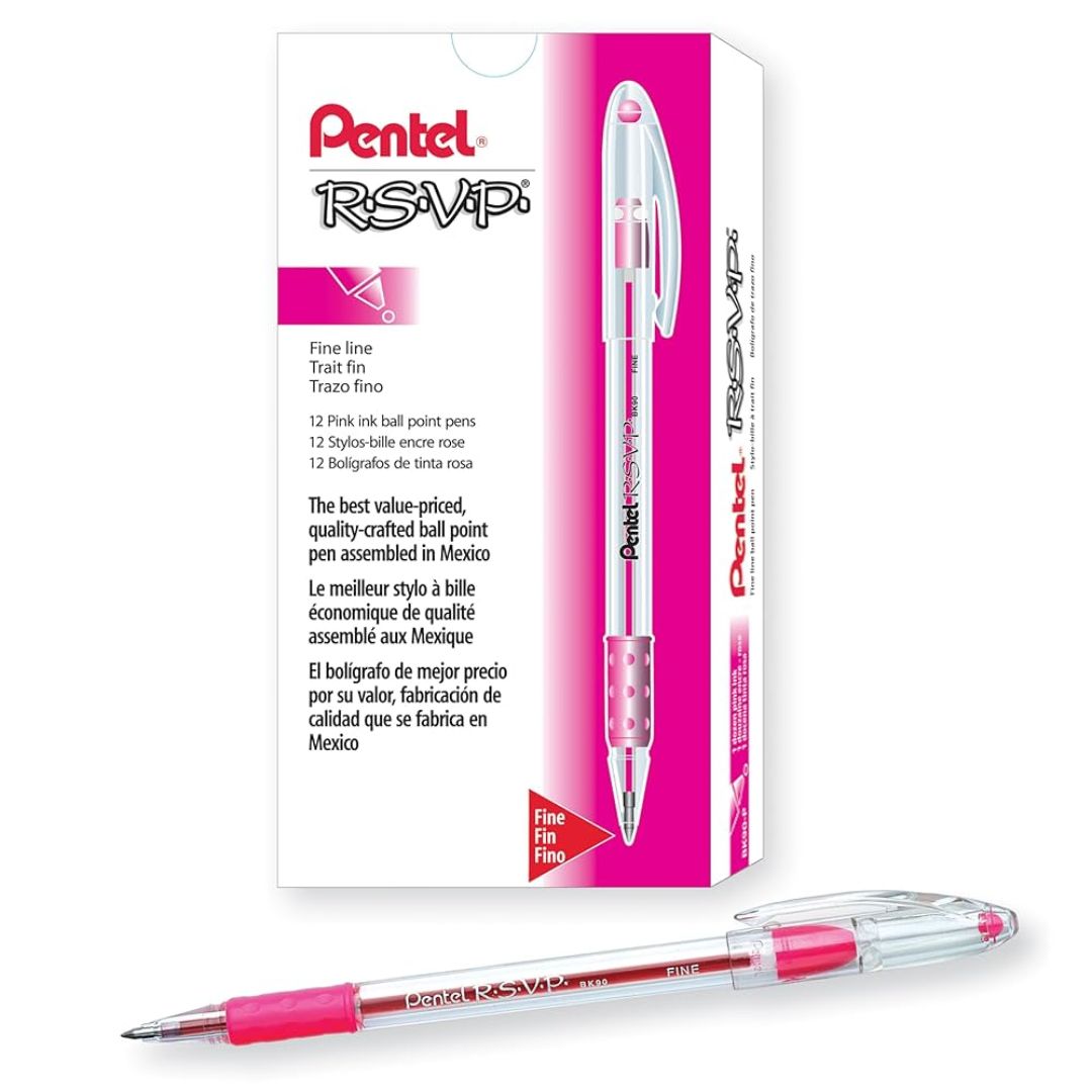 PENTEL RSVP PINK FINE PEN