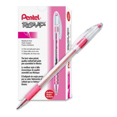 PENTEL RSVP PINK MEDIUM  PEN