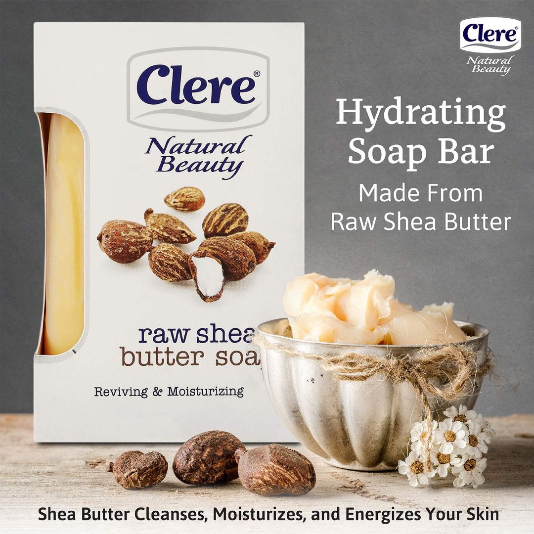 CLERE NATURAL BEAUTY RAW SHEA BUTTER BAR SOAP