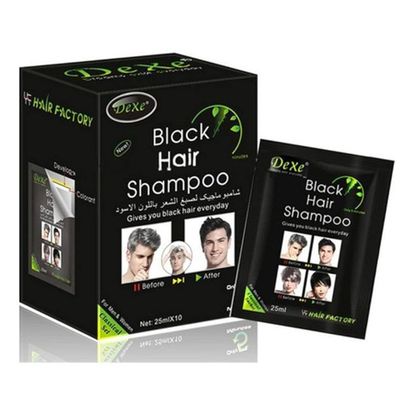 DEXE BLACK HAIR SHAMPOO DYE 25MLX10  PK$500 10PCS PER PK