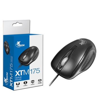 XTech XTM-175 - Mouse - USB - Wired - Black - Optical