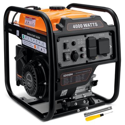 4000W Inverter Generator, Open Frame Generator Gas Powered, RV Ready 30A Outlet, Low Noise