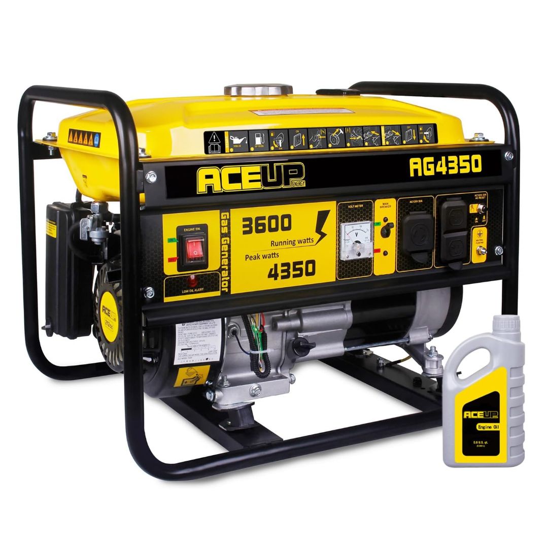 Aceup Energy 4350 Watt Gas Generator for home use, Portable Gas Powered generator 30A Outlet, EPA &amp; CARB Compliant