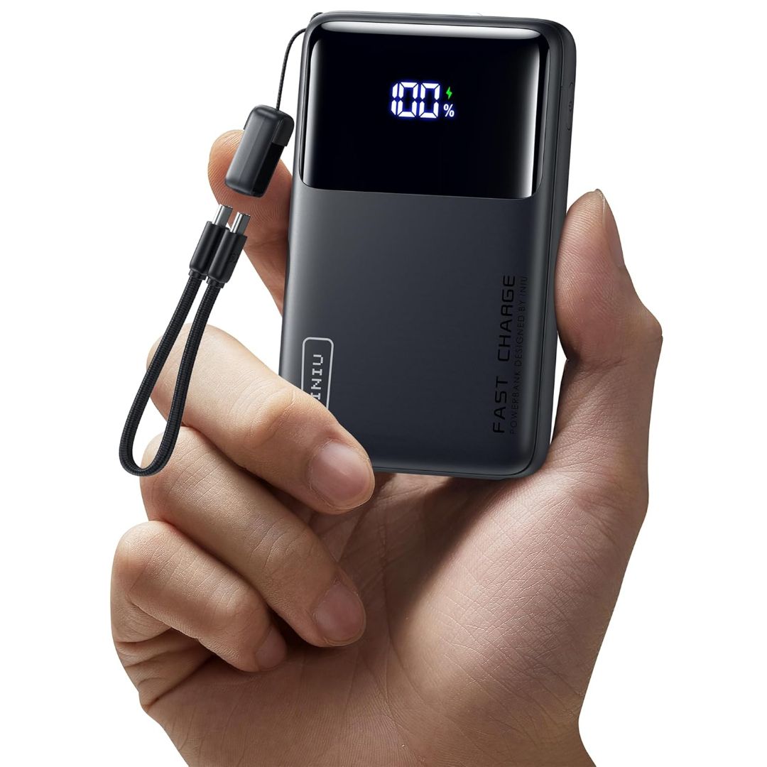 INIU Portable Charger, Slimmest 10000mAh 45W PD Fast Charging Power Bank, USB C in&amp;Out Mini Battery Pack