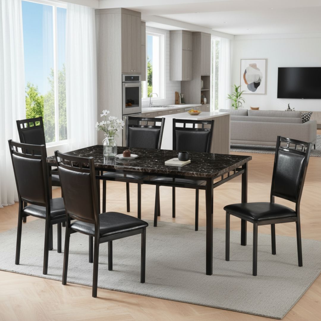 YD-24022  DL-SIX-LOUNG 1+6 DINING TABLE