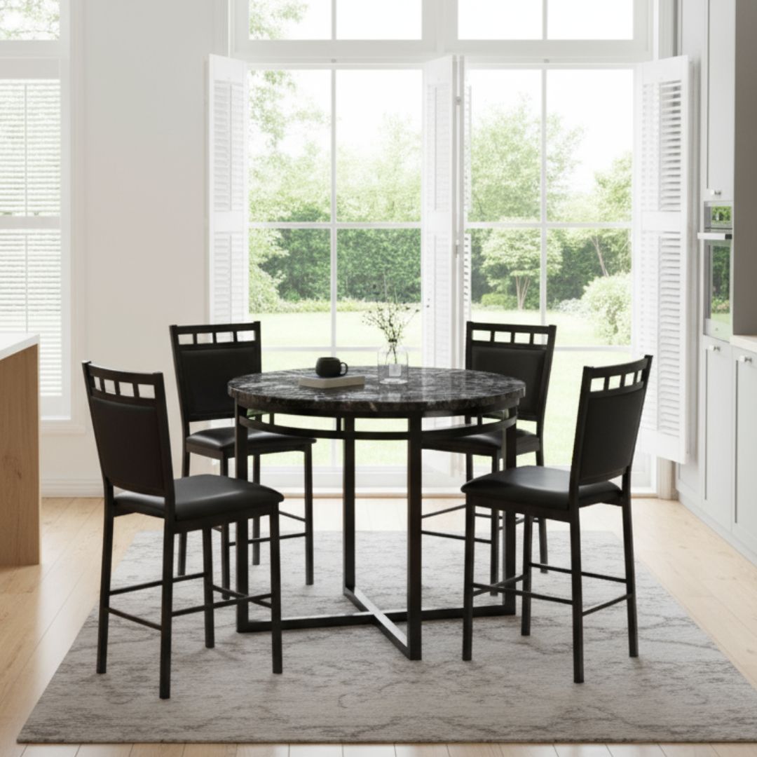 YD-24014 DL-ROUND-PUB-1+4 DINING TABLE