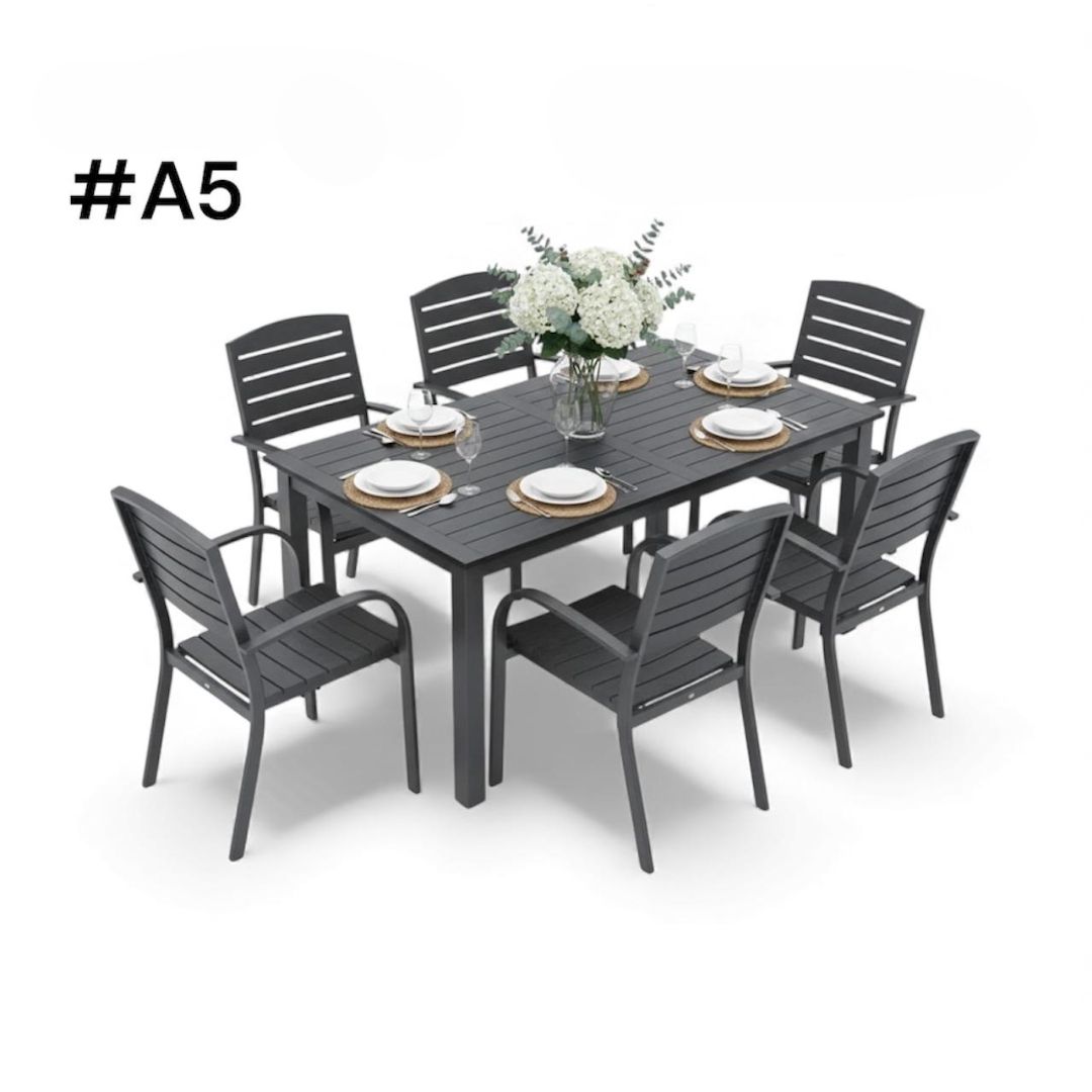 A5 PATIO 6 CHAIRS TABLE SET