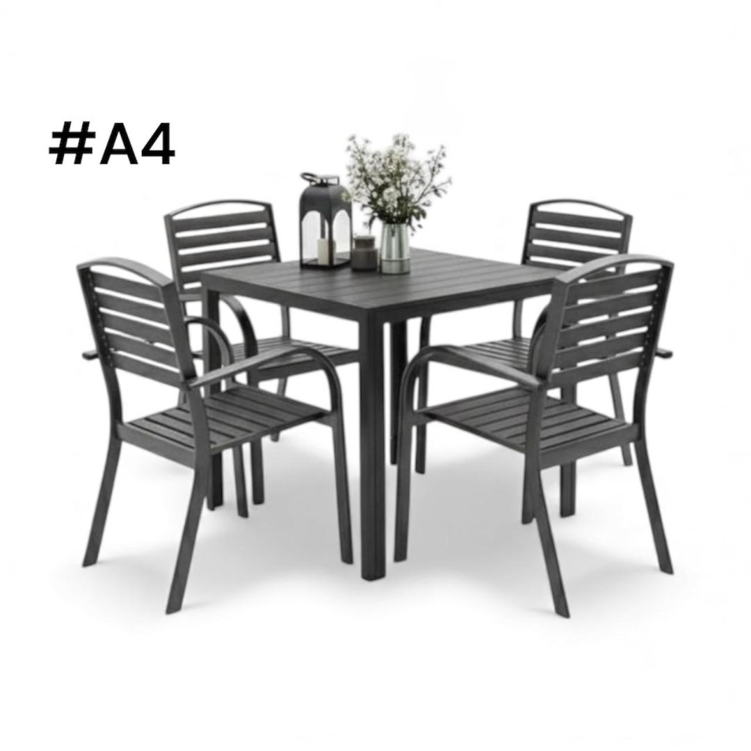 A4 PATIO 4 CHAIR TABLE SET