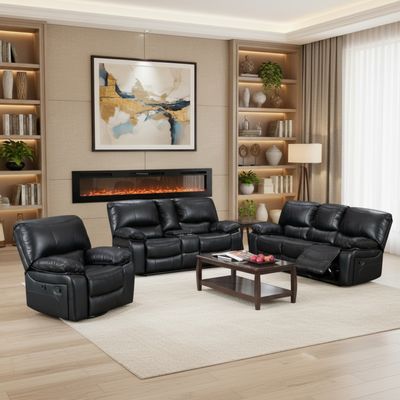 FIVESTAR FS83 BLACK LEATHER RECLINER