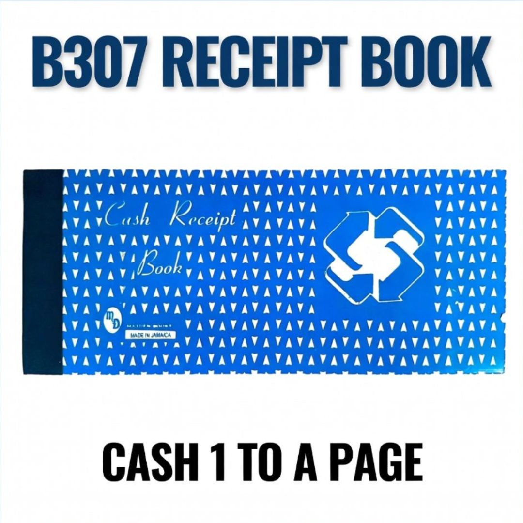 B307 RECEIPT BOOK CASH 1 TO A PAGE