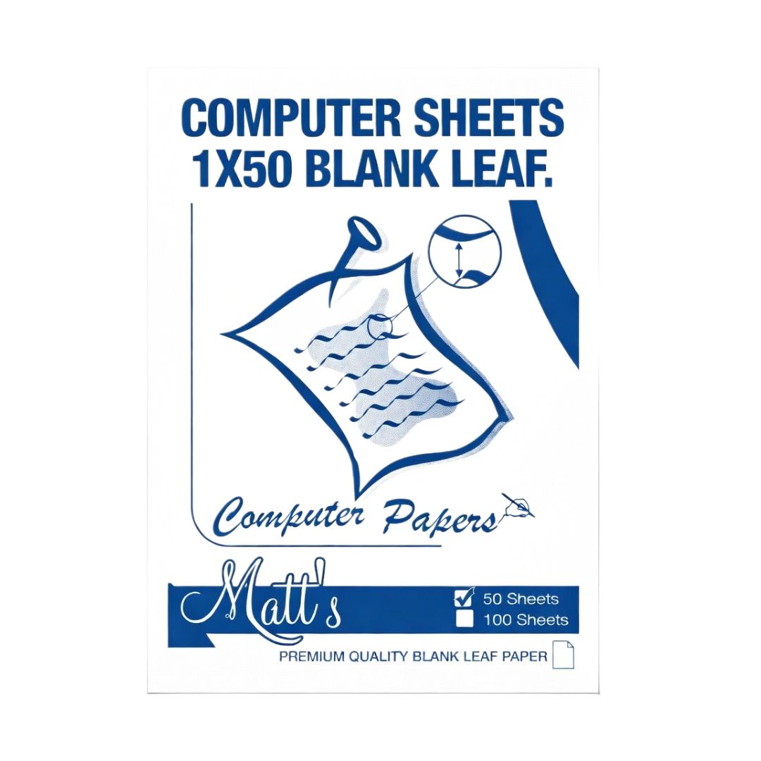 COMPUTER SHEETS 1X50  BLANK LEAF