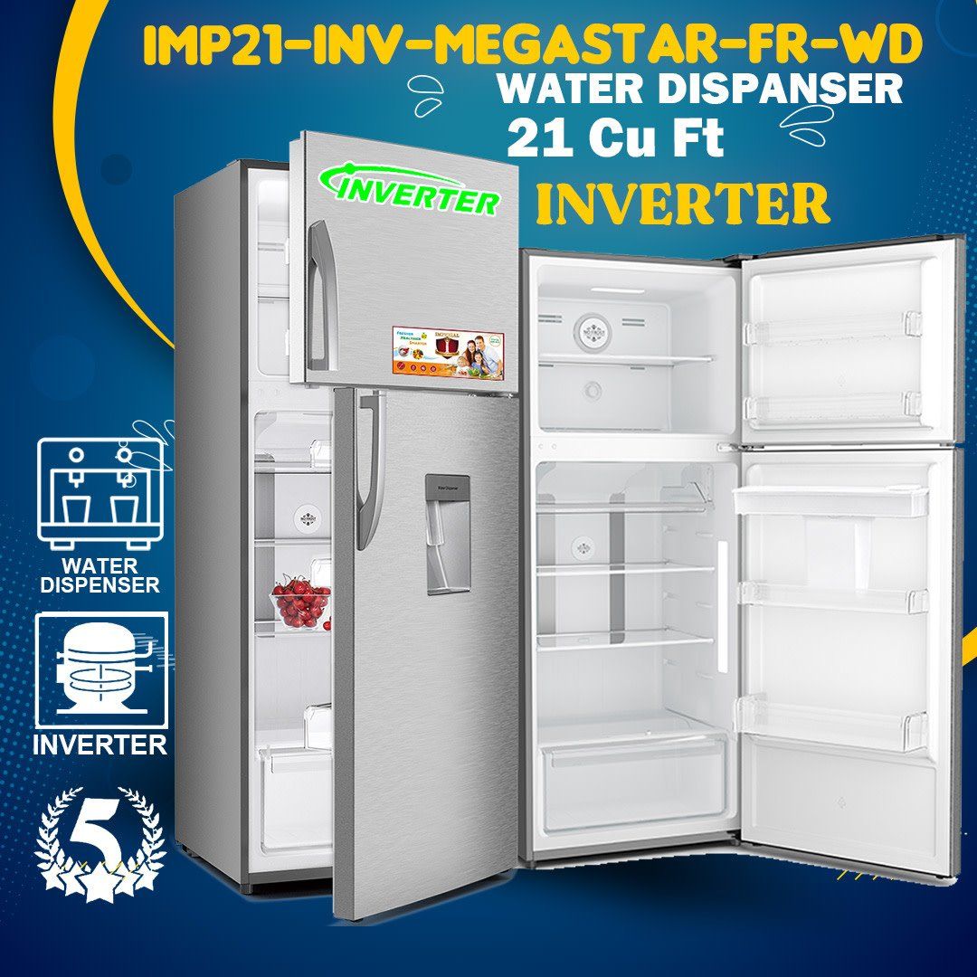 IMP21-INV-MEGASTAR-FR-WDIMPERIAL FRIDGE -- INVERTER -- STEEL -- MEGASTAR -- WATER DISP