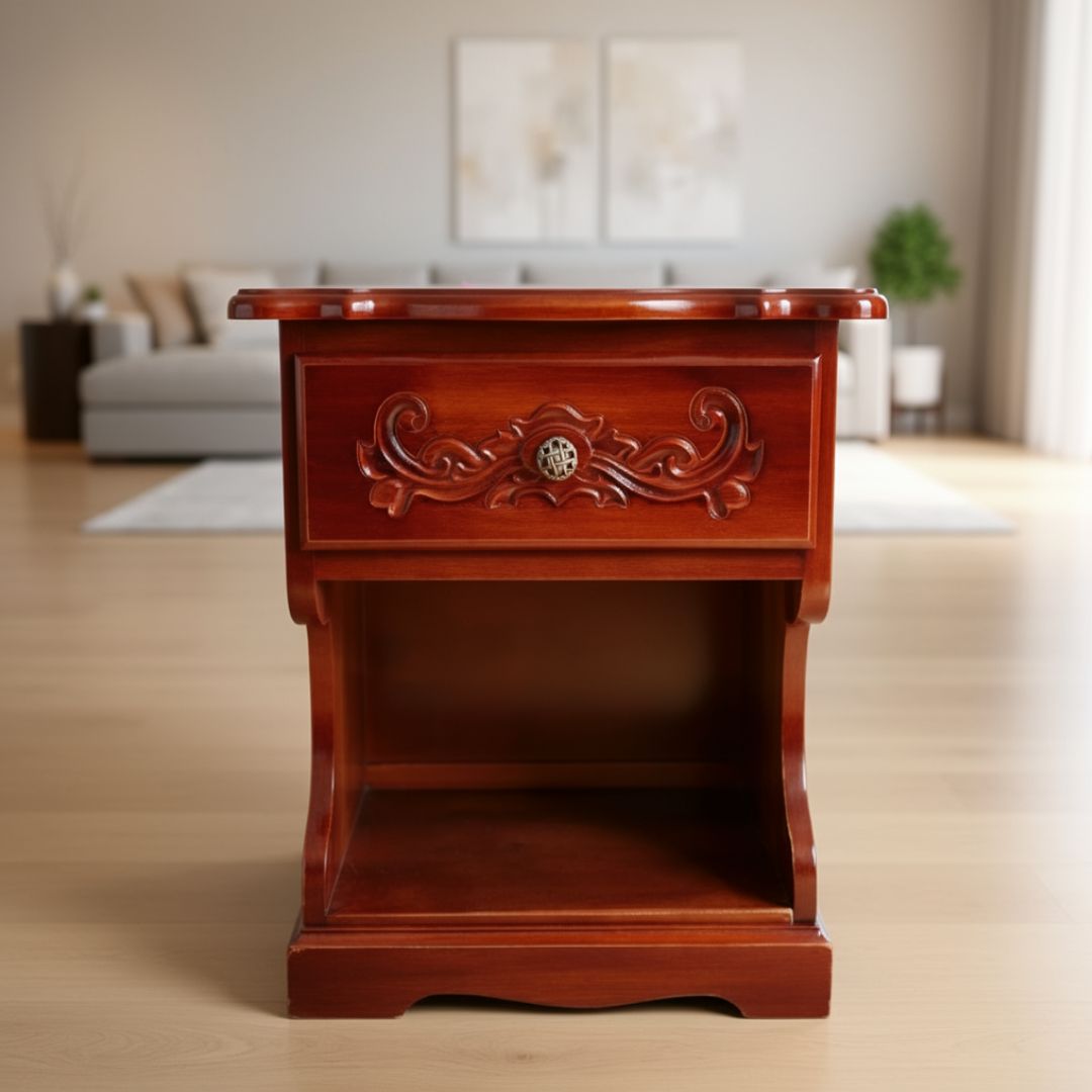 1 DRAW BEDSIDE/NIGHT TABLE (BROWN)