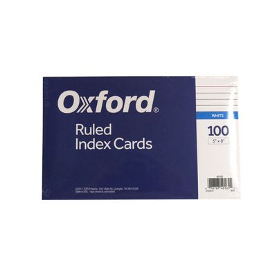 5"X8" OXFORD RULED INDEX CARDS