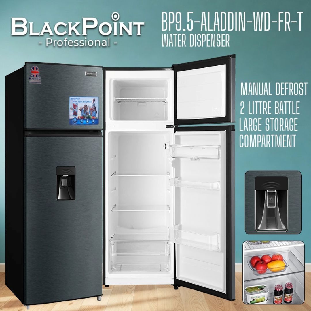 BP9.5-ALADDIN-WD-F-T BLACKPOINT WATER DISP FRIDGE-FROST -- METALLIC FROST FRIDGE