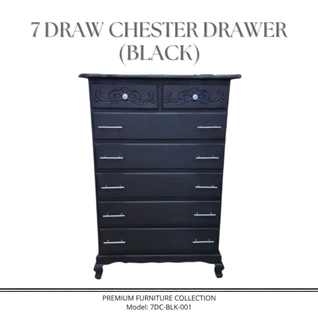 7 DRAW CHESTER DRAWER (BLACK)