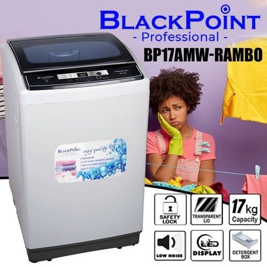 BP17AMW-RAMBO-AMW BLACKPOINT WASHER AUTOMATIC - 17 KG -- RAMBO -- WHITE