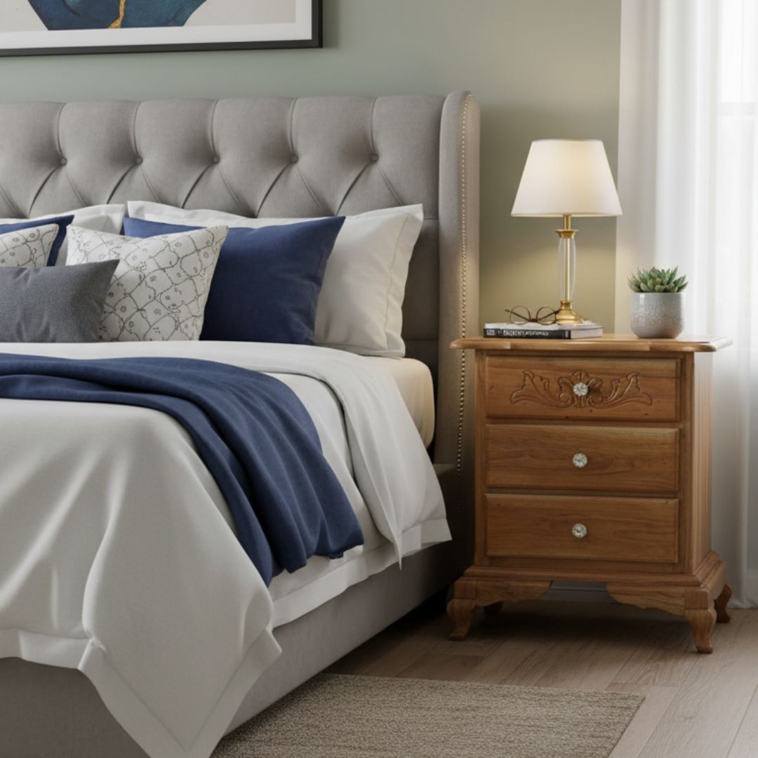 3 DRAW BEDSIDE/NIGHT TABLE (CEDAR)