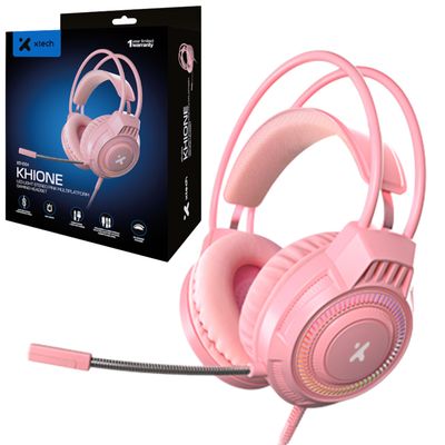 Xtech - XTH-564 - Headset - For Computer / For Game console - Wired - 3.5mm+USB Pink