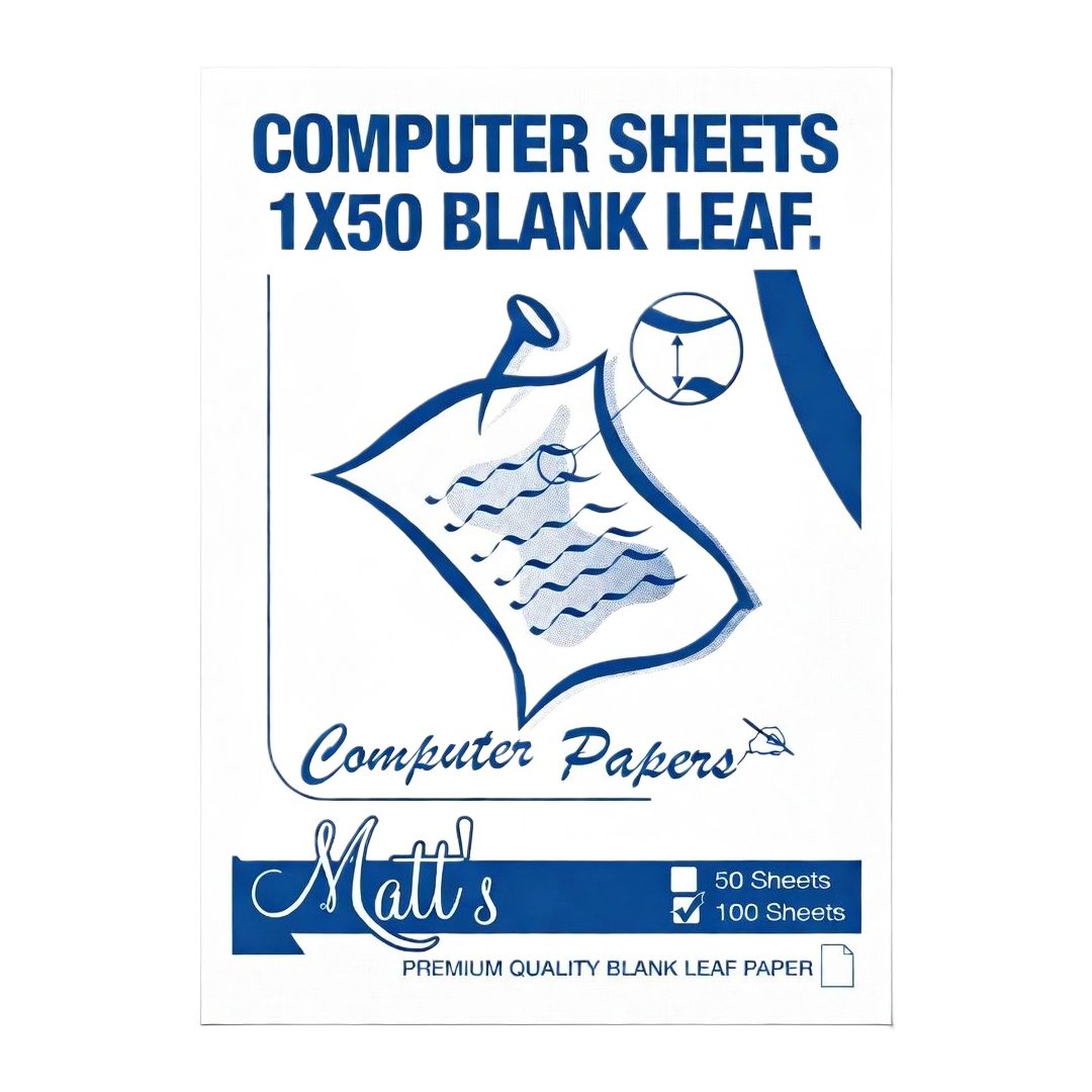 COMPUTER SHEETS 1X100 BLANK LEAF
