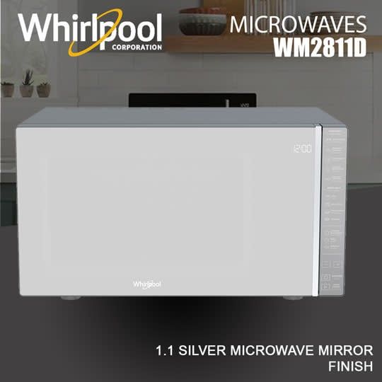 WM2811D WHIRLPOOL MICROWAVE  1.1 CF MIRROR STEEL MAKEUP