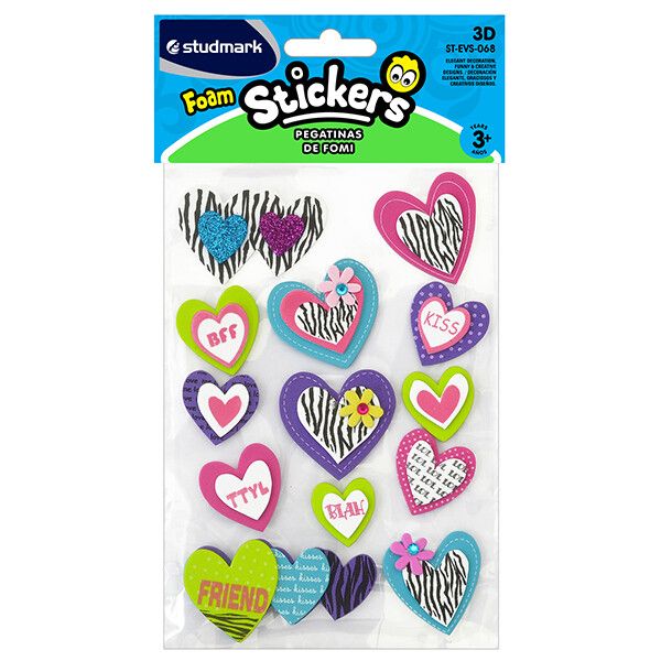 STUDMARK HEARTS FOAM STICKERS ST-EVS-068