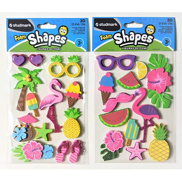 ST-EVS-106 FOAM SHAPES- FLAMINGOES &amp; BEACH