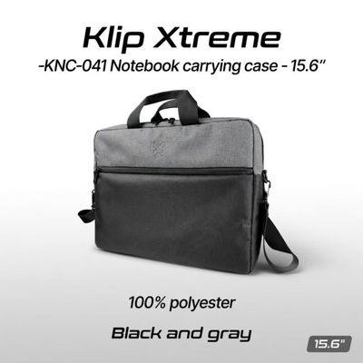 Klip Xtreme -KNC-041 Notebook carrying case - 15.6" - 100% polyester - Black and gray