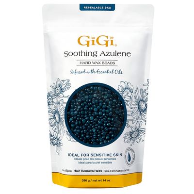 GIGI HARD WAX BEADS INFUSED WITH SOOTHING AZULENE ESSENTIAL OIL