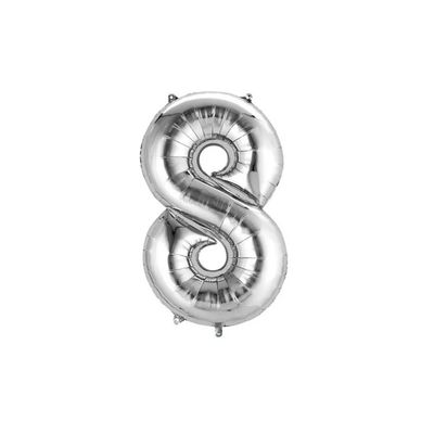 1213-130-8 SILVER NUMBER BALLOON