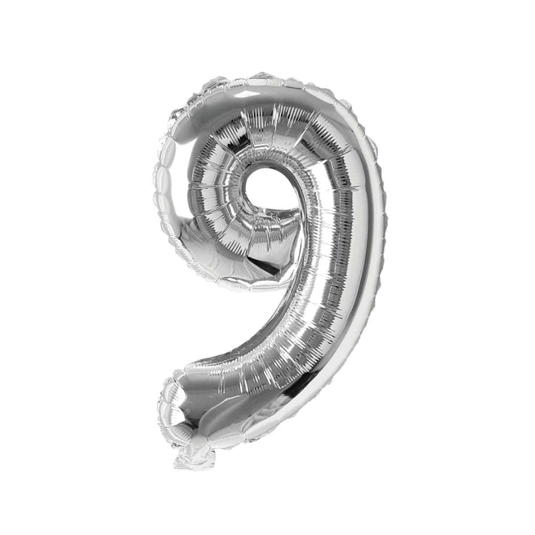 1213-130-9 SILVER NUMBER BALLOON