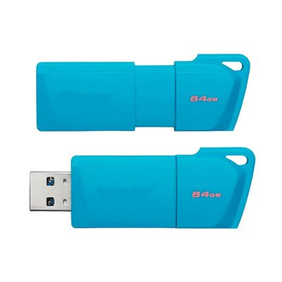 Kingston - USB flash drive - 64 GB - USB 3.2 Gen 1 - NEON Aqua Blue KC-U2L64-7LB