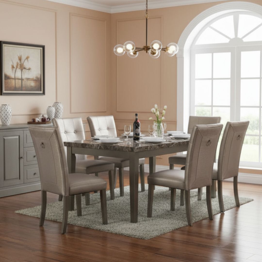 POSHLEY OM18 6 SEATER DINING TABLE SET