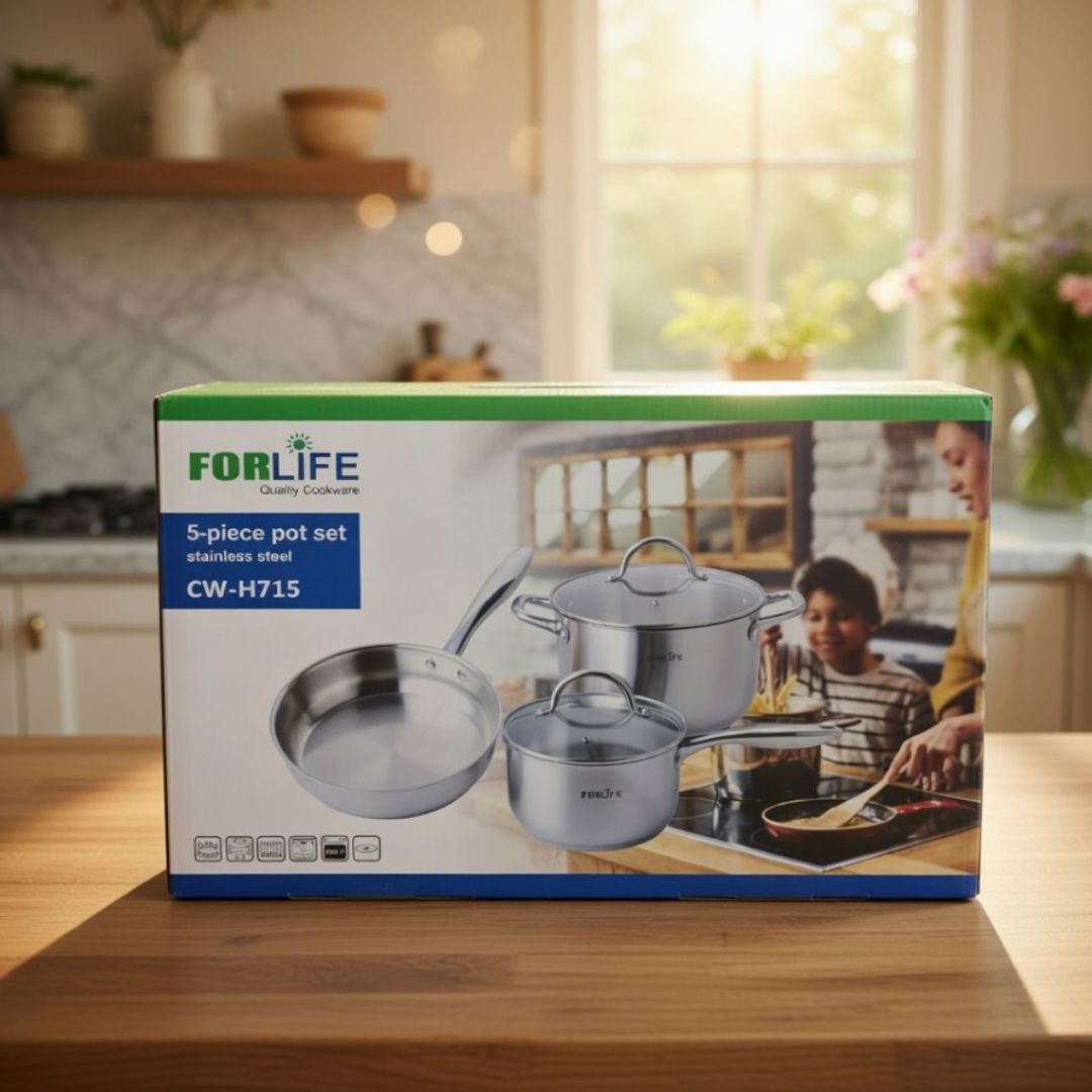 CW-H715  5 PIECE POT SET STAINLESS STEEL
