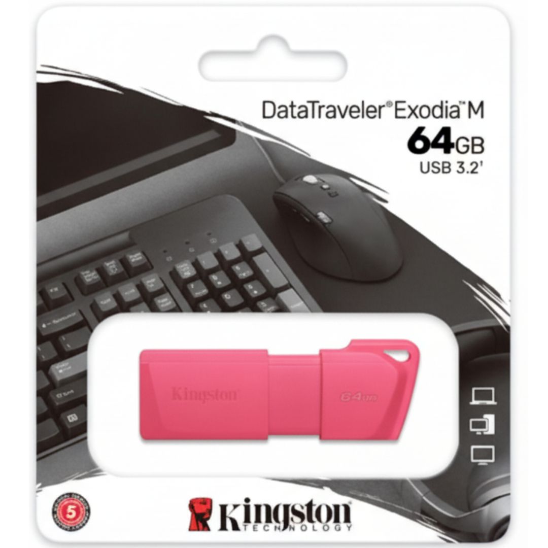 Kingston - USB flash drive - 64 GB - USB 3.2 Gen 1 - NEON (PINK) 	KC-U2L64-7LN
