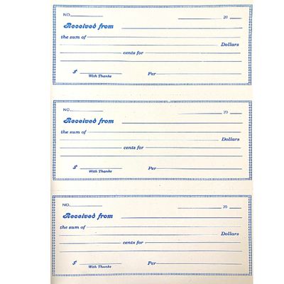 MATT'S CASH RECEIPT BOOK  3 TO A PAGE