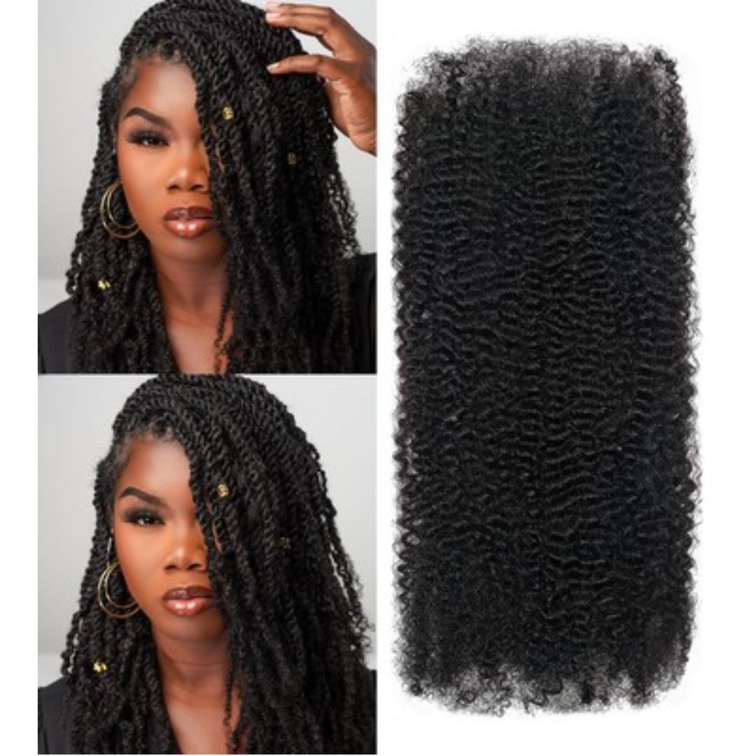 20" #1B REALISTIC AFRO KINKY BULK HAIR