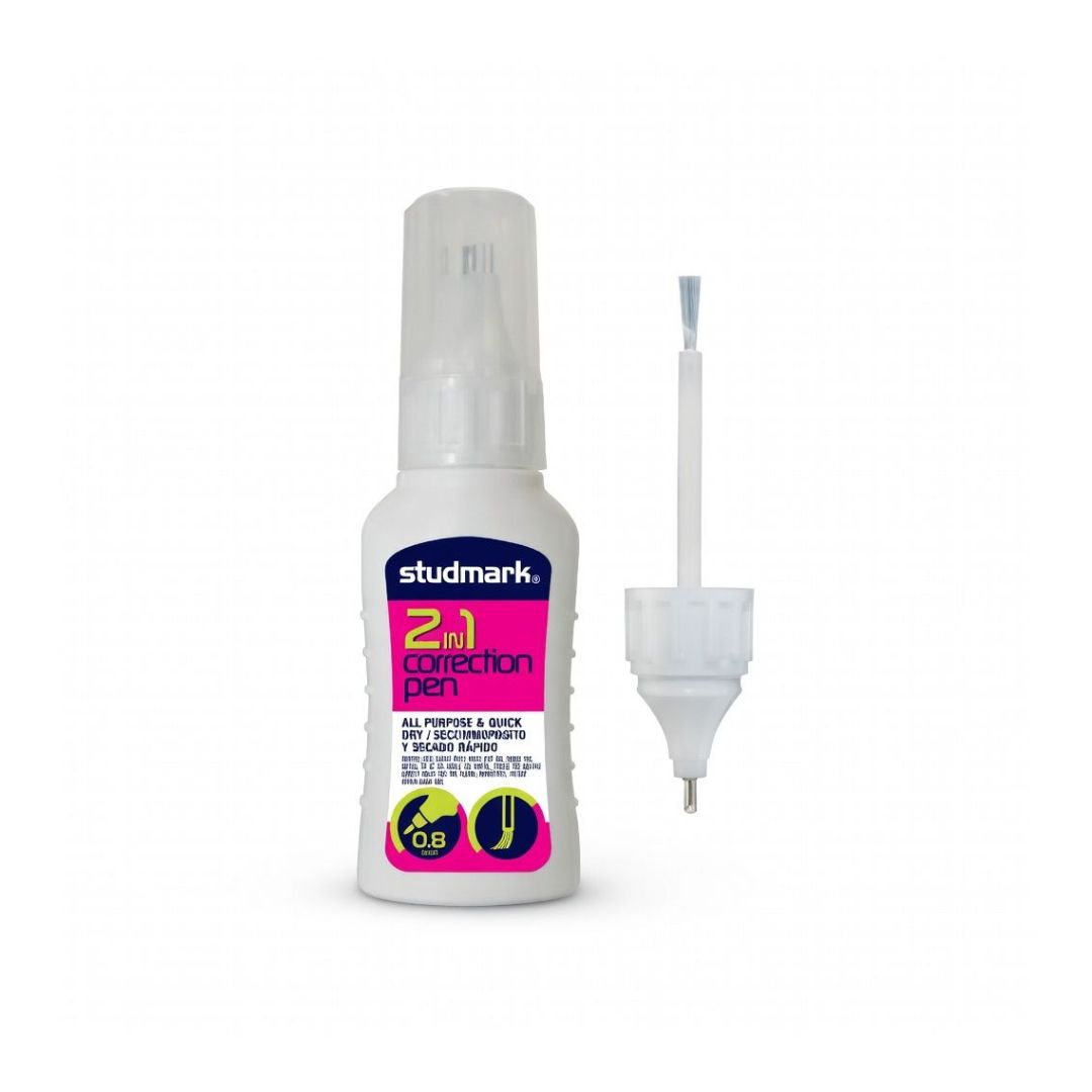 ST-03293 STUDMARK 2IN1 BRUSH/PEN CORRECTION FLUID-10ML