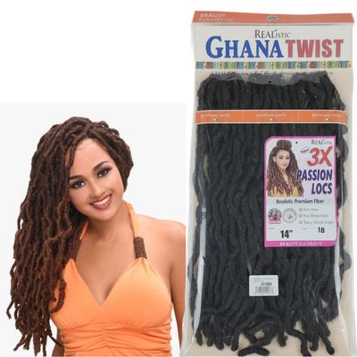 #1B REALISTIC 3X PASSION LOCS 14" HAIR