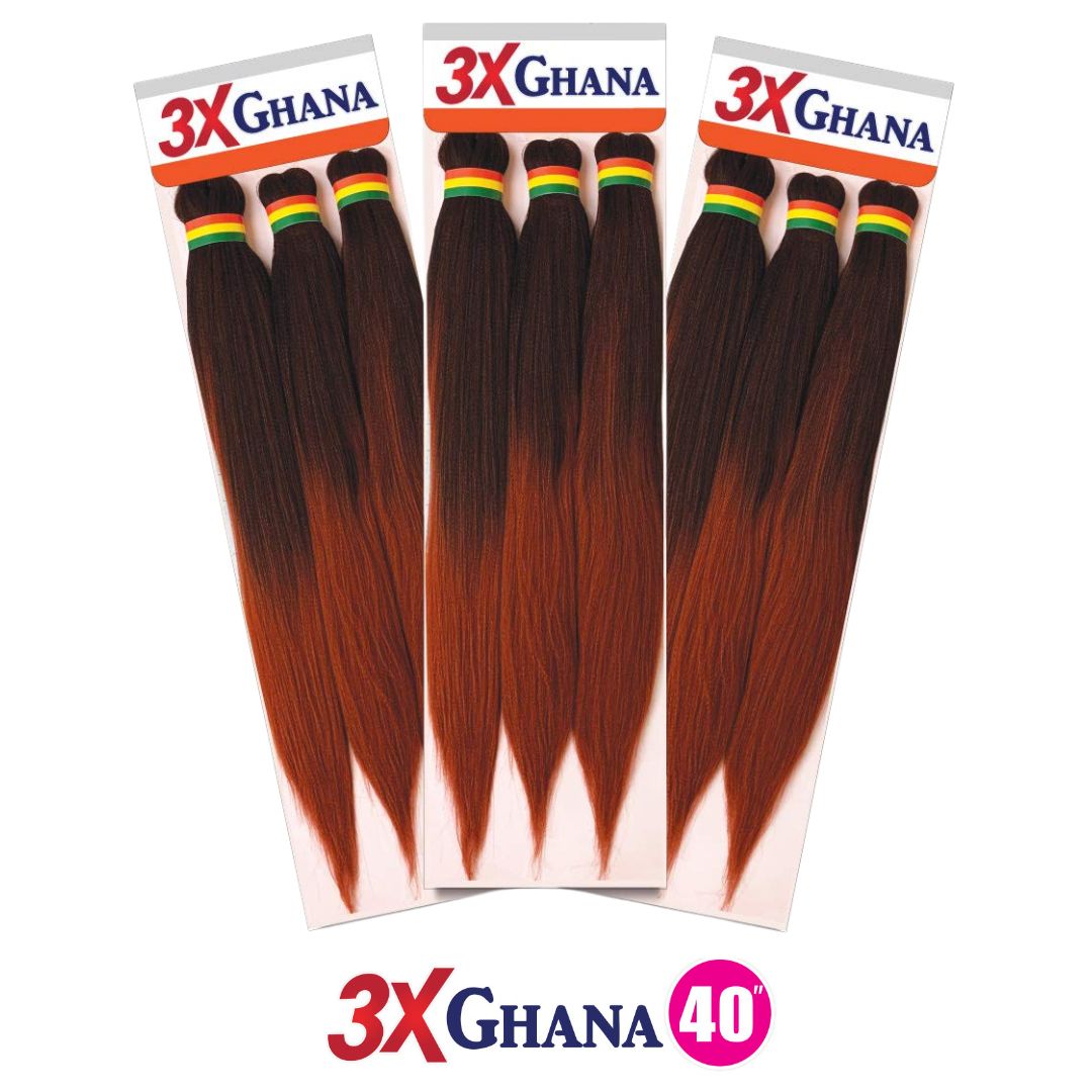 #T1B350 REALISTIC  3X GHANA X-PRESSION 40" HAIR