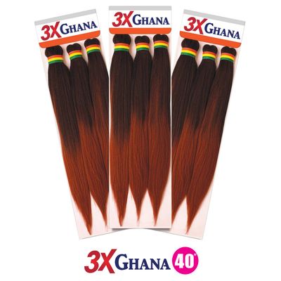 #T1B350 REALISTIC  3X GHANA X-PRESSION 40" HAIR
