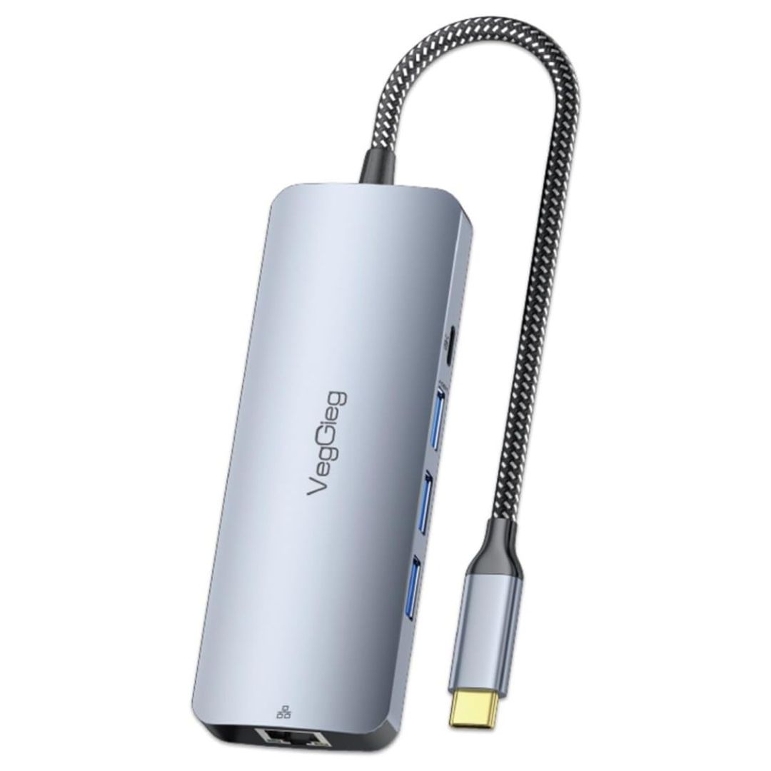 V-TC10B VegGeg 10 in 1 Type-C Multifunctional HUB Adapter