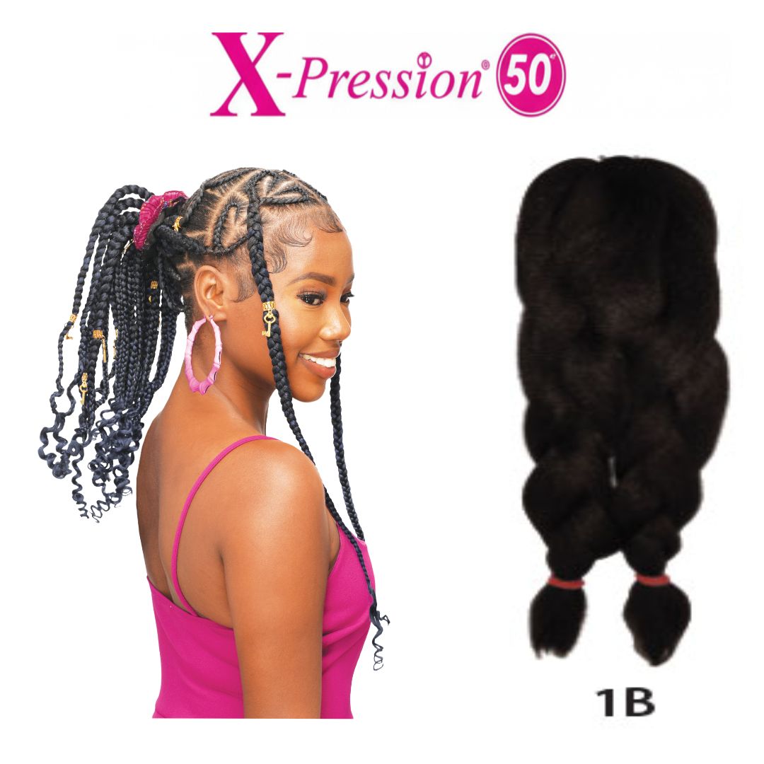 #1B REALISTIC 100% KANEKALON  PRE-STRETCHED X-PRESSION 50"