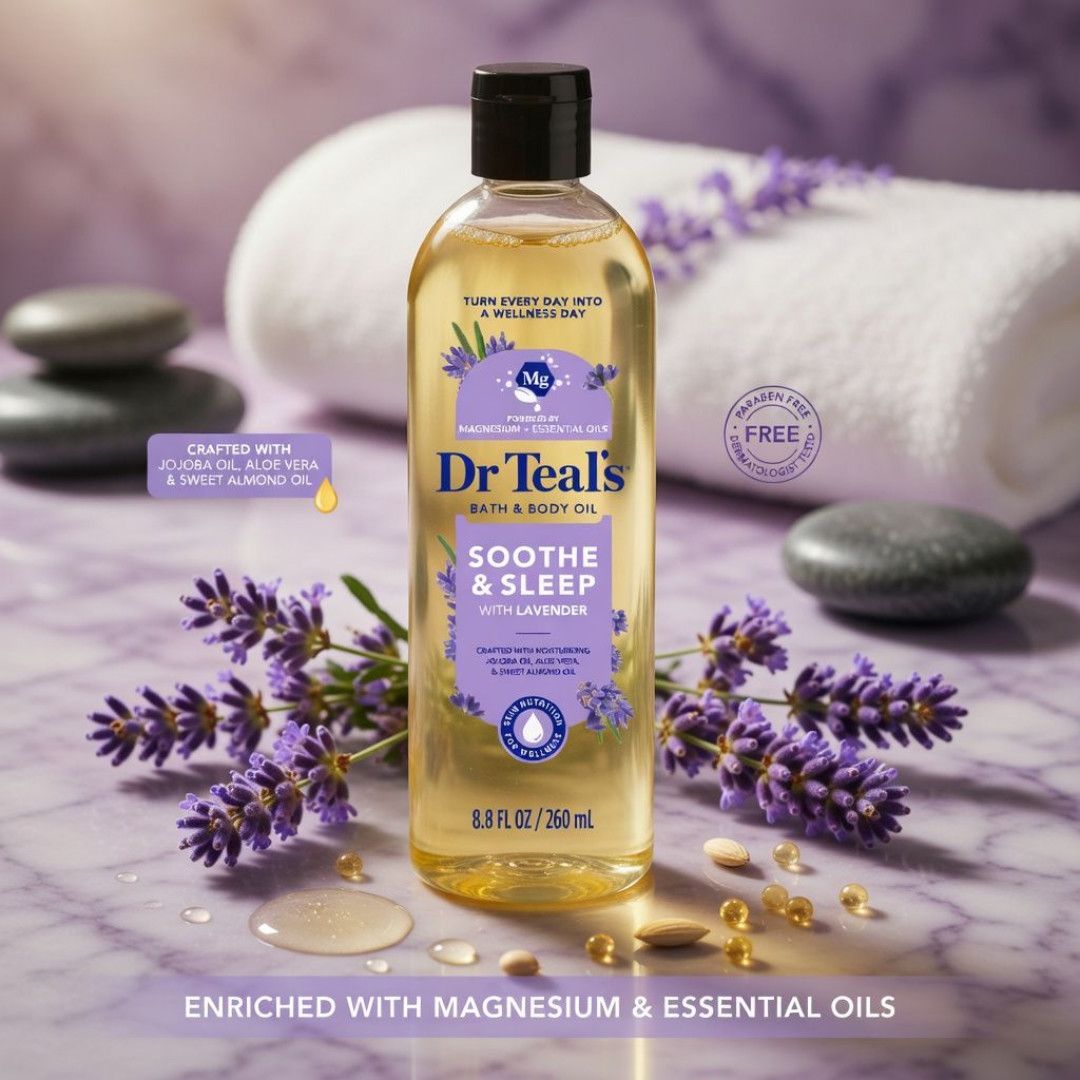 DR TEAL'S BATH &amp; BODY OIL LAVENDER  260ML