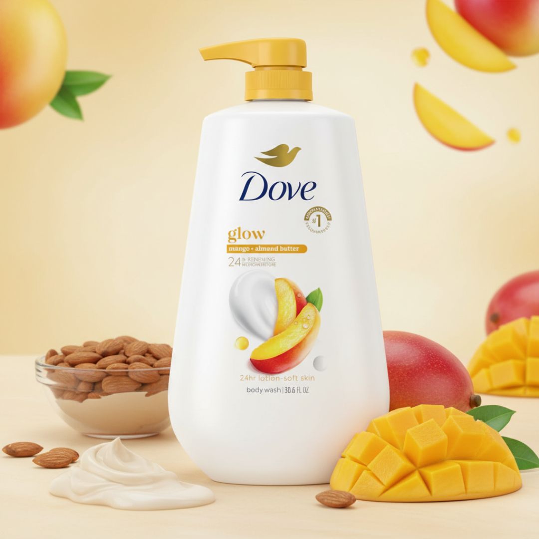 DOVE GLOWING MANGO &amp; ALMOND BUTTER  905ML BODY WASH