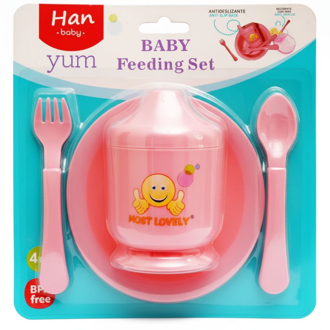 4PCS BABY FEEDING PLATE SET