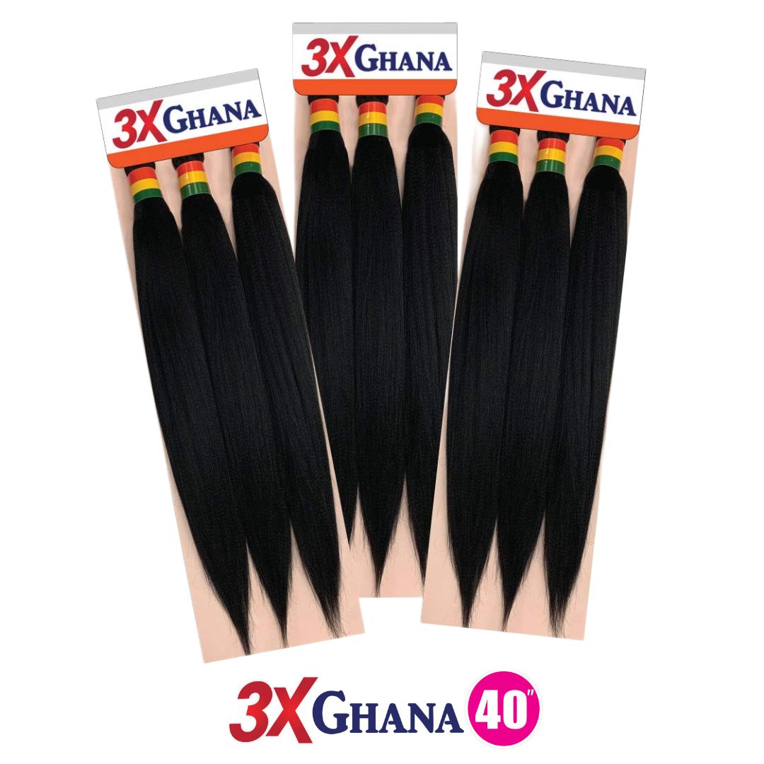 #1B REALISTIC  3X GHANA X-PRESSION 40" HAIR